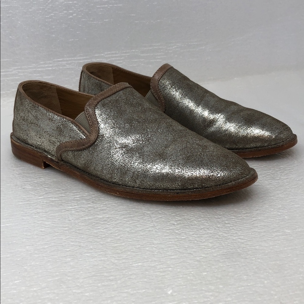NEW Trask Ali Slip-on Loafer Silver Washed Italian Sheepskin Almond Toe Size 8